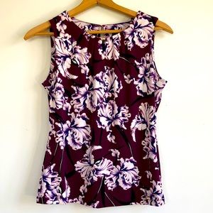 Ivan’s trump floral print sleeveless blouse